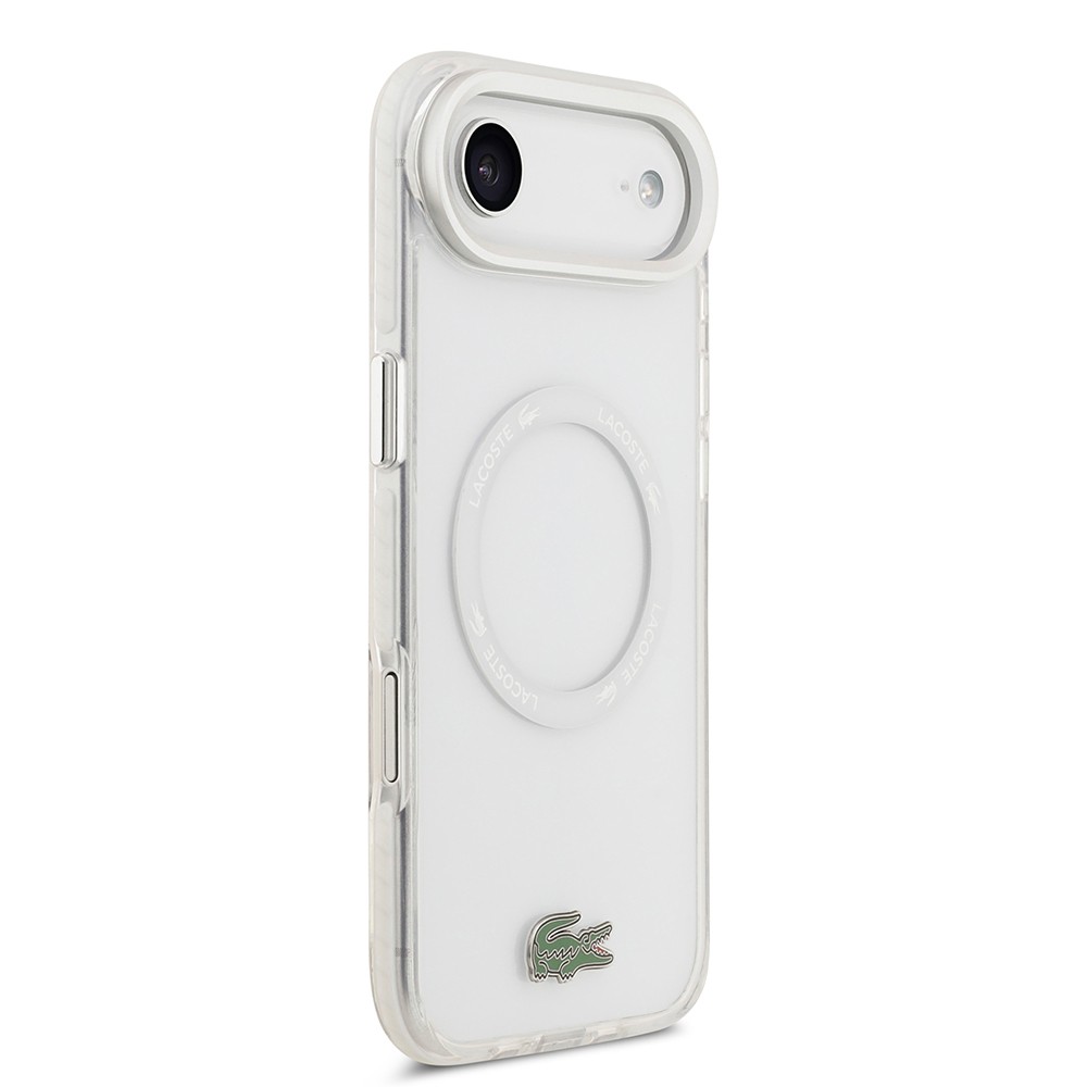 Apple iPhone 17 Air Kılıf Lacoste Orjinal Lisanslı M-safe Şarj Özellikli İkonik Timsah Logolu Buzlu Kapak