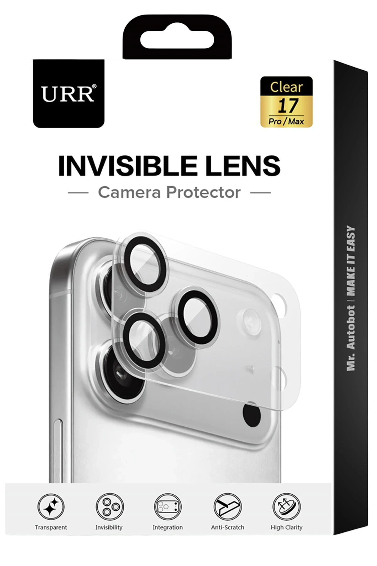 URR Apple iPhone 17 Pro Max Invisible Kamera Lens Koruyucu