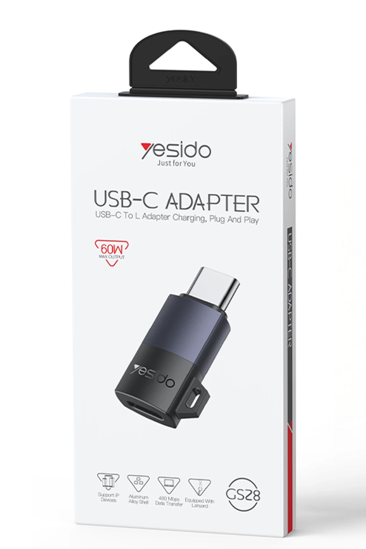 Yesido GS28 Type-C to Lightning 480 Mbps Data ve 60W Hızlı Şarj Destekli OTG Dönüştürücü