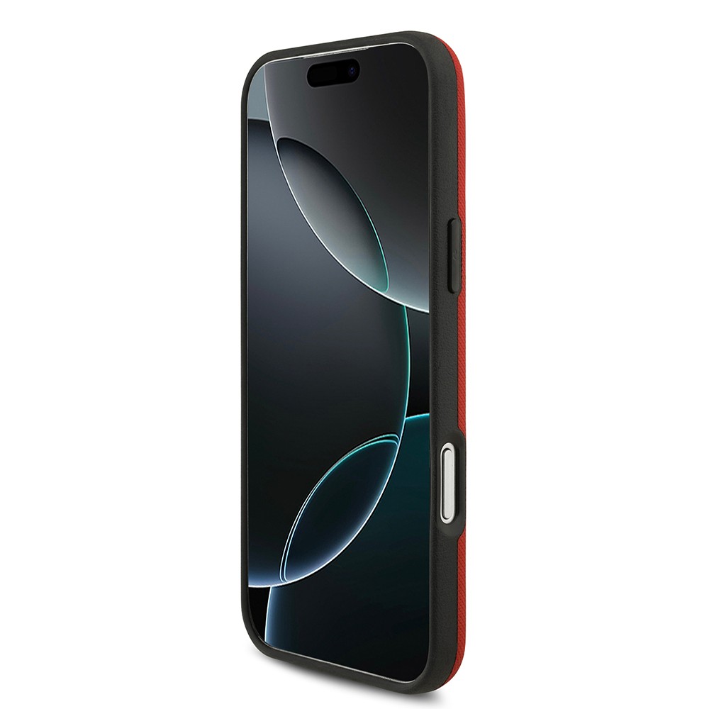 Apple iPhone 17 Pro Max Kılıf BMW Orjinal Lisanslı M-safe Şarj Özellikli Metal Logolu Delikli M Dizayn Deri Kapak