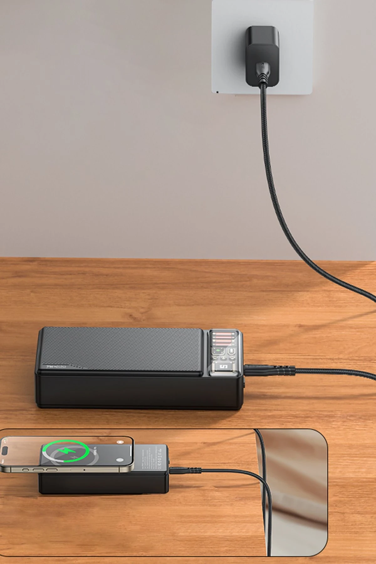 Yesido YP58 20.000 mAh Led Şarj Göstergeli 22.5W USB3.0 ve 20W Type-C Çıkışlı 15W Kablosuz Şarjlı PD Hızlı Şarj Magsafe Powerbank