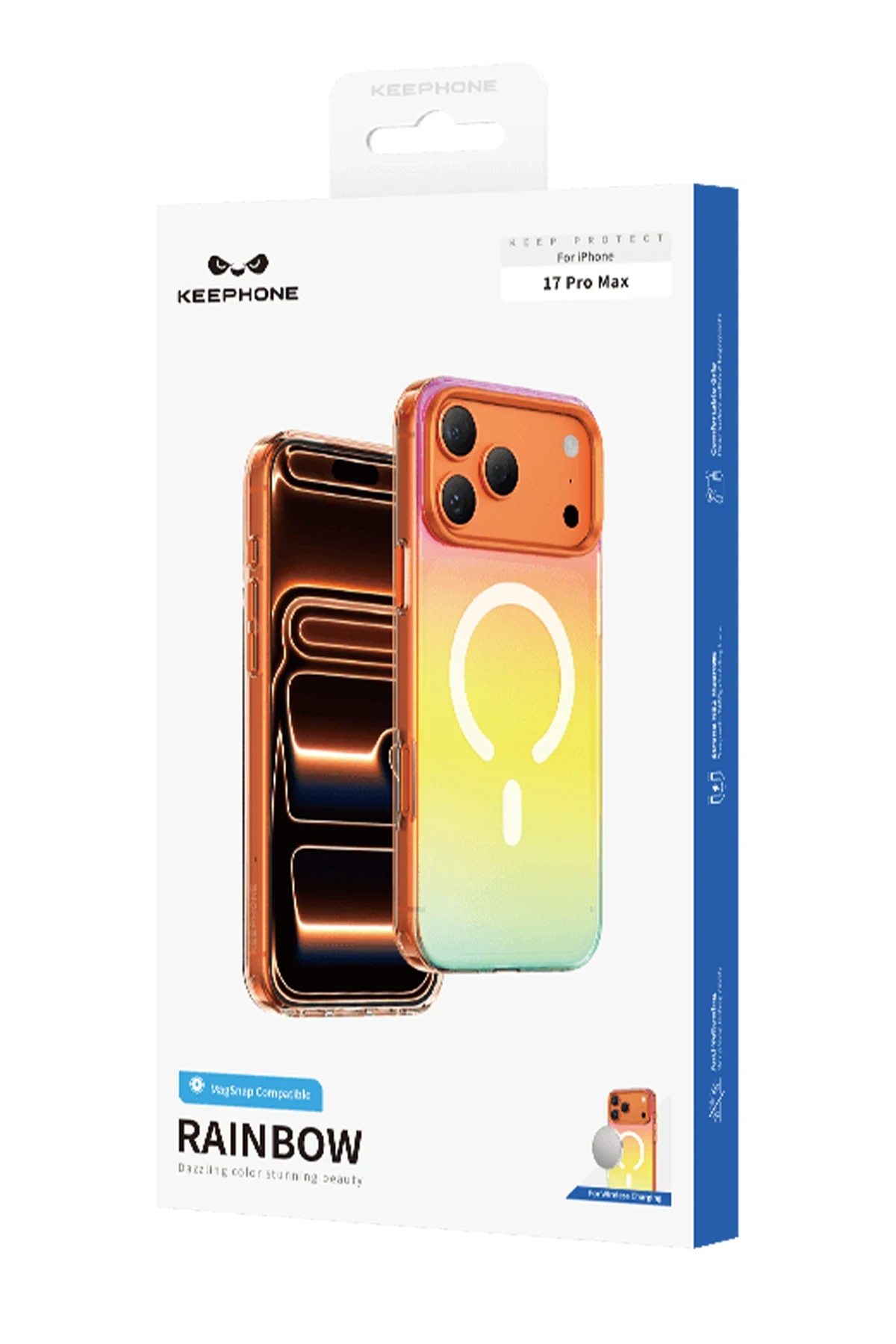 Keephone Apple iPhone 17 Pro Rainbow Magsafe Kapak
