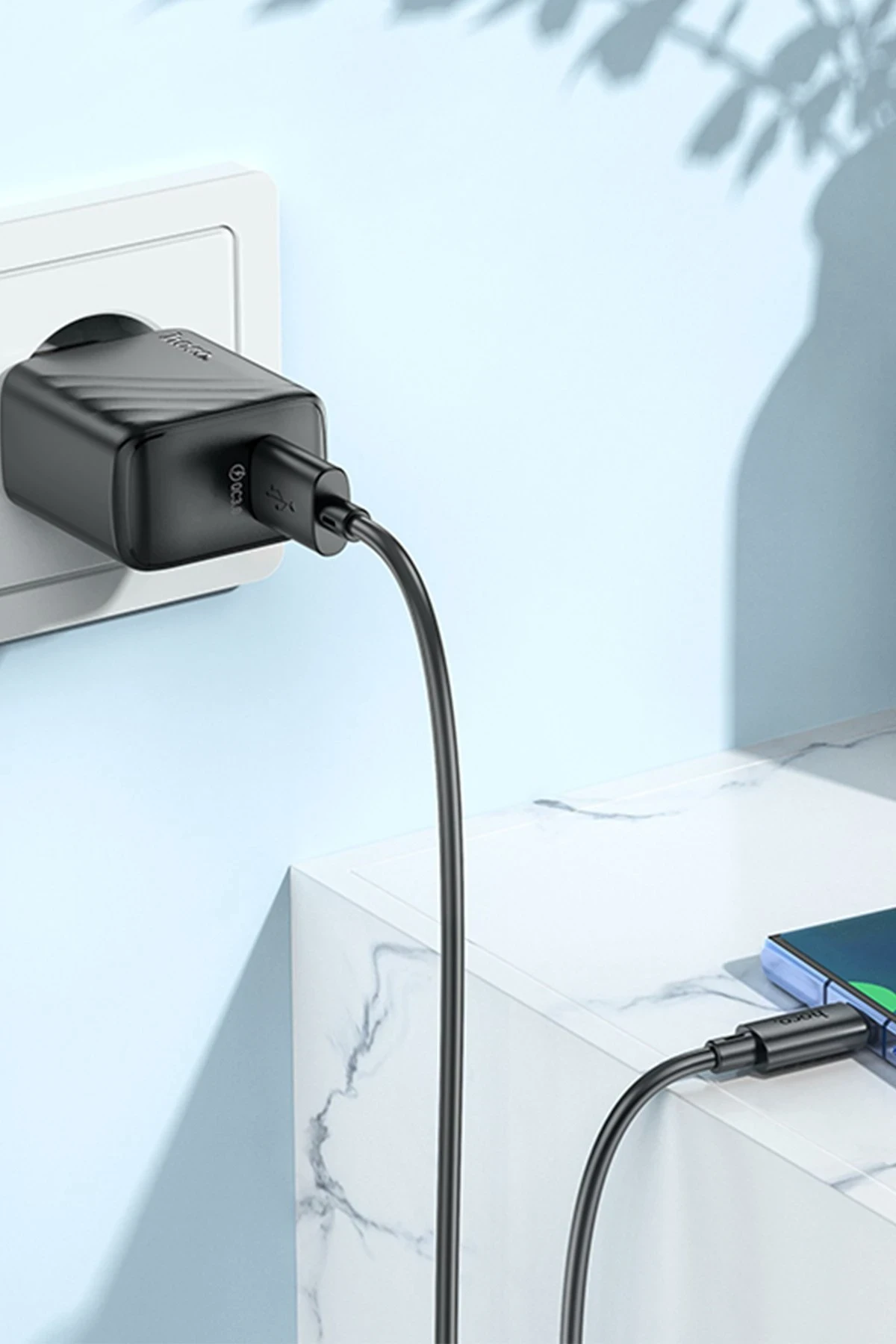 Hoco. CS21A Rich 18W USB 3.0 QC Çıkışlı Hızlı Şarj Aleti