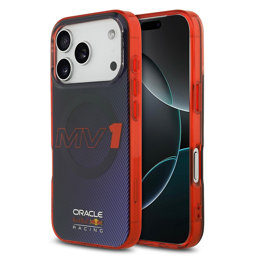 Apple iPhone 17 Pro Kılıf Redbull Orjinal Lisanslı M-safe Şarj Özellikli Çift Katmanlı Çizgi Desenli Sert PC MV Kapak