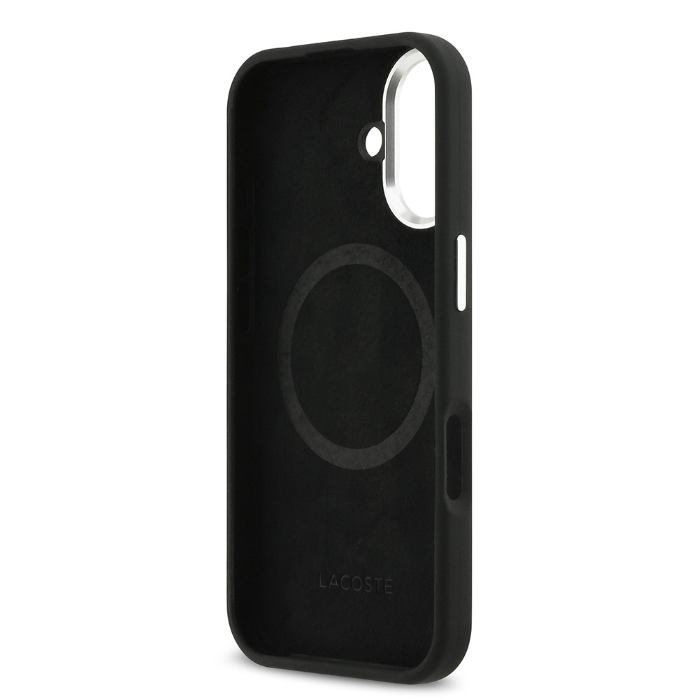 Apple iPhone 17 Kılıf Lacoste Orjinal Lisanslı M-safe Şarj Özellikli İkonik Logolu Metal Kamera Çerçeveli Silikon Kapak