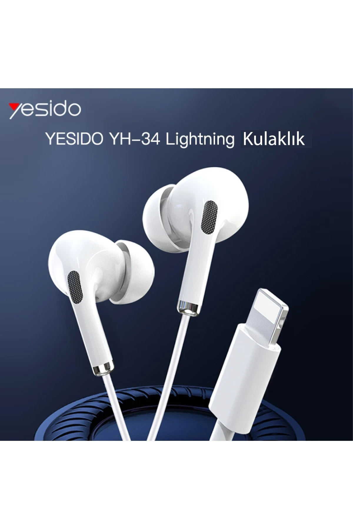 Yesido YH34 1.2M Yüksek Baslı Lightning Bluetooth Kablolu Kulaklık
