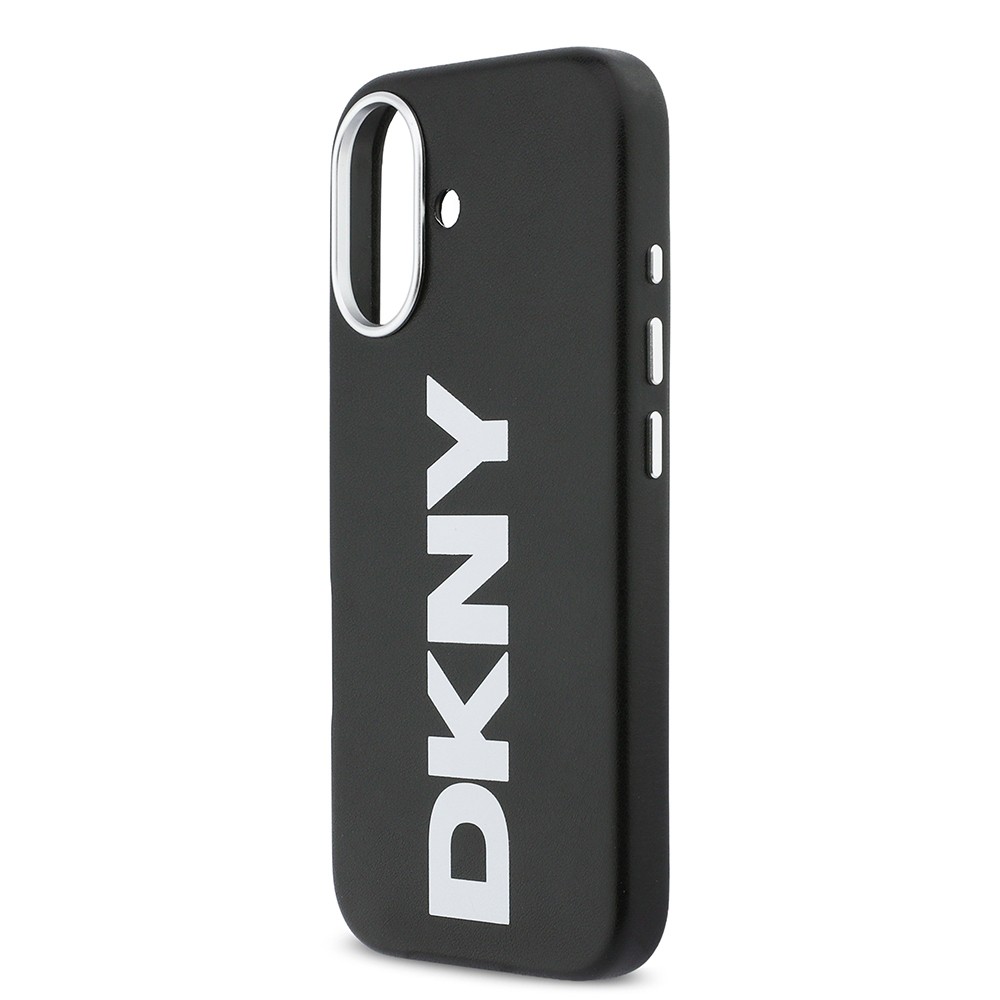 Apple iPhone 17 Kılıf DKNY Orjinal Lisanslı M-safe Şarj Özellikli PU Büyük Dikey Logolu Kapak