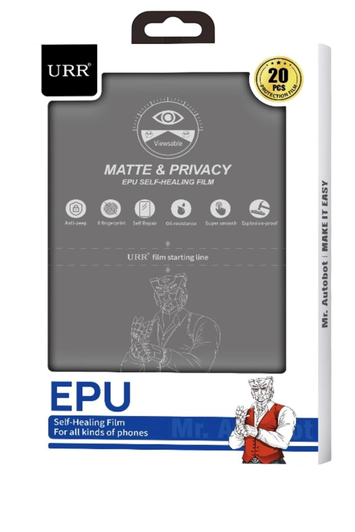 URR EPU Makine Mat Hayalet Seramik Nano Ekran Koruyucu 20 Adet