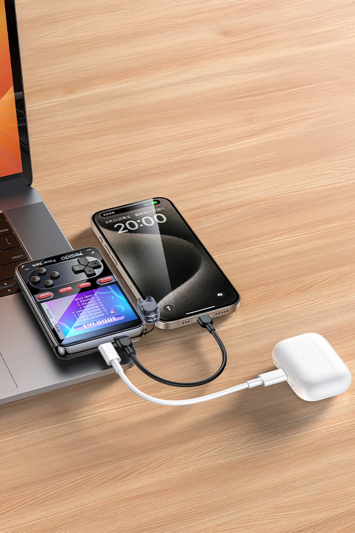 Yesido YP87 Dahili Retro Oyun Konsollu 10.000 mAh 2in1 20W PD Hızlı Şarj Powerbank