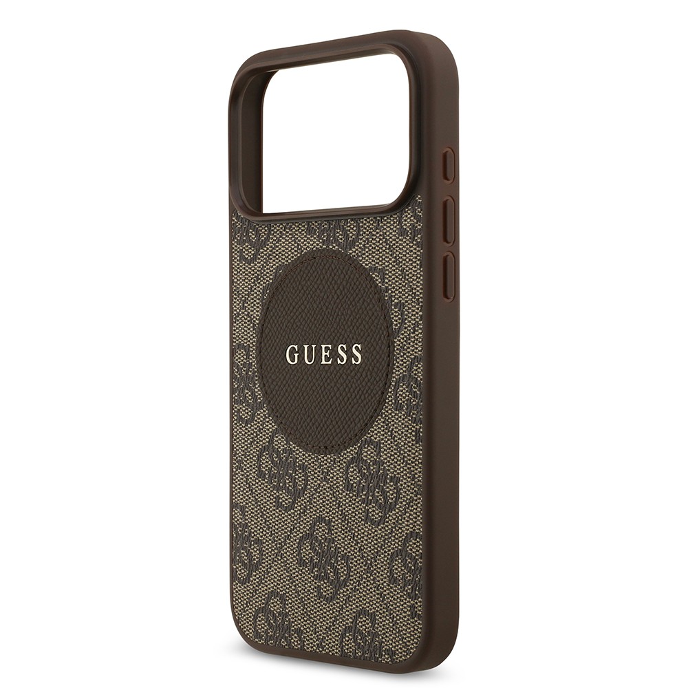Apple iPhone 17 Pro Max Kılıf Guess Orjinal Lisanslı M-safe Şarj Özellikli Yazı Logolu Circle Classic Kapak