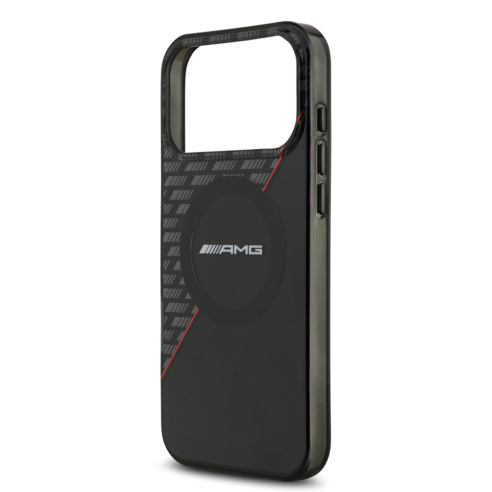 Apple iPhone 17 Pro Max Kılıf AMG Orjinal Lisanslı M-safe Şarj Özellikli Çift Katmanlı Kırmızı Çapraz Çizgili Kapak