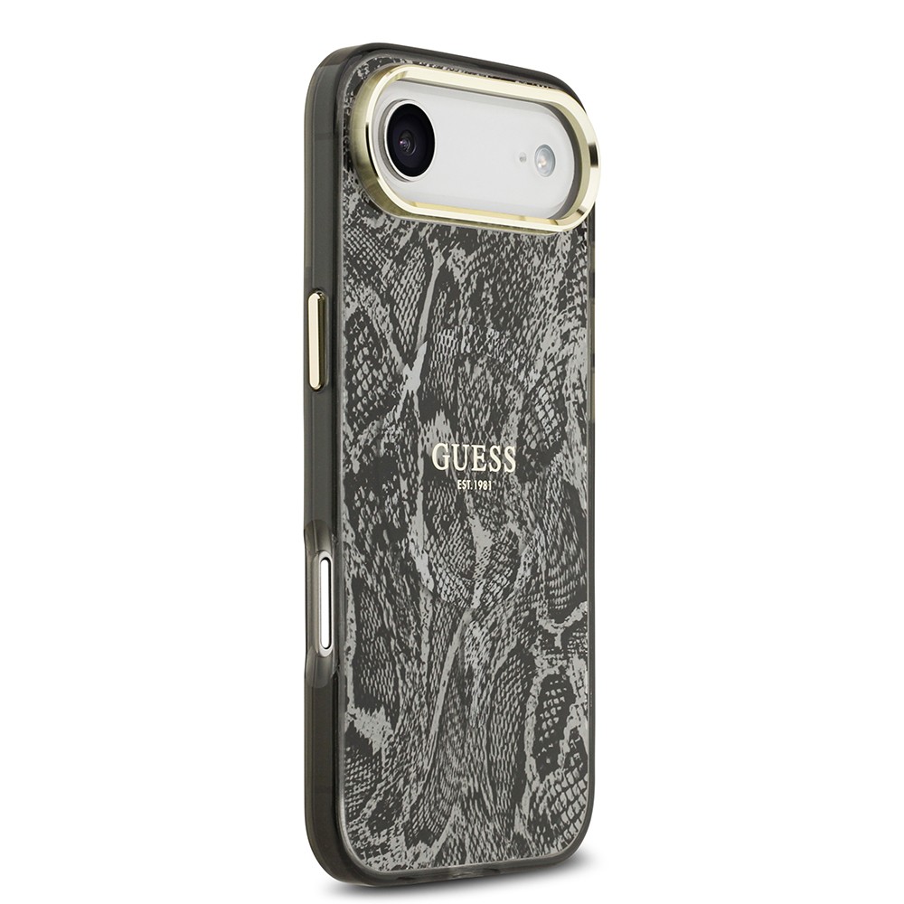 Apple iPhone 17 Air Kılıf Guess Orjinal Lisanslı M-safe Şarj Özellikli Yazı Logolu Python Desenli Kapak