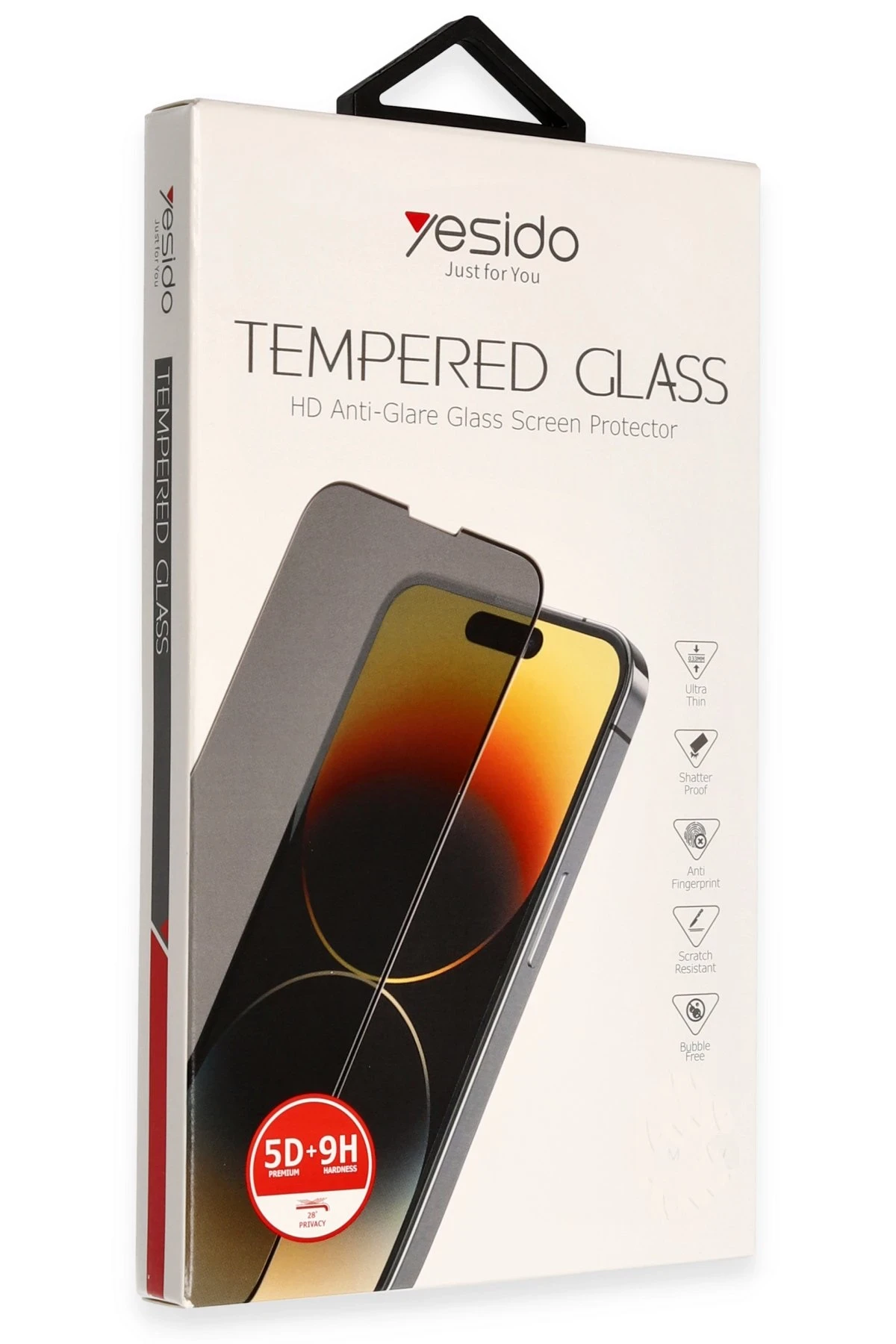 Yesido iPhone 15 Pro TG13 5D Hayalet Cam Ekran Koruyucu