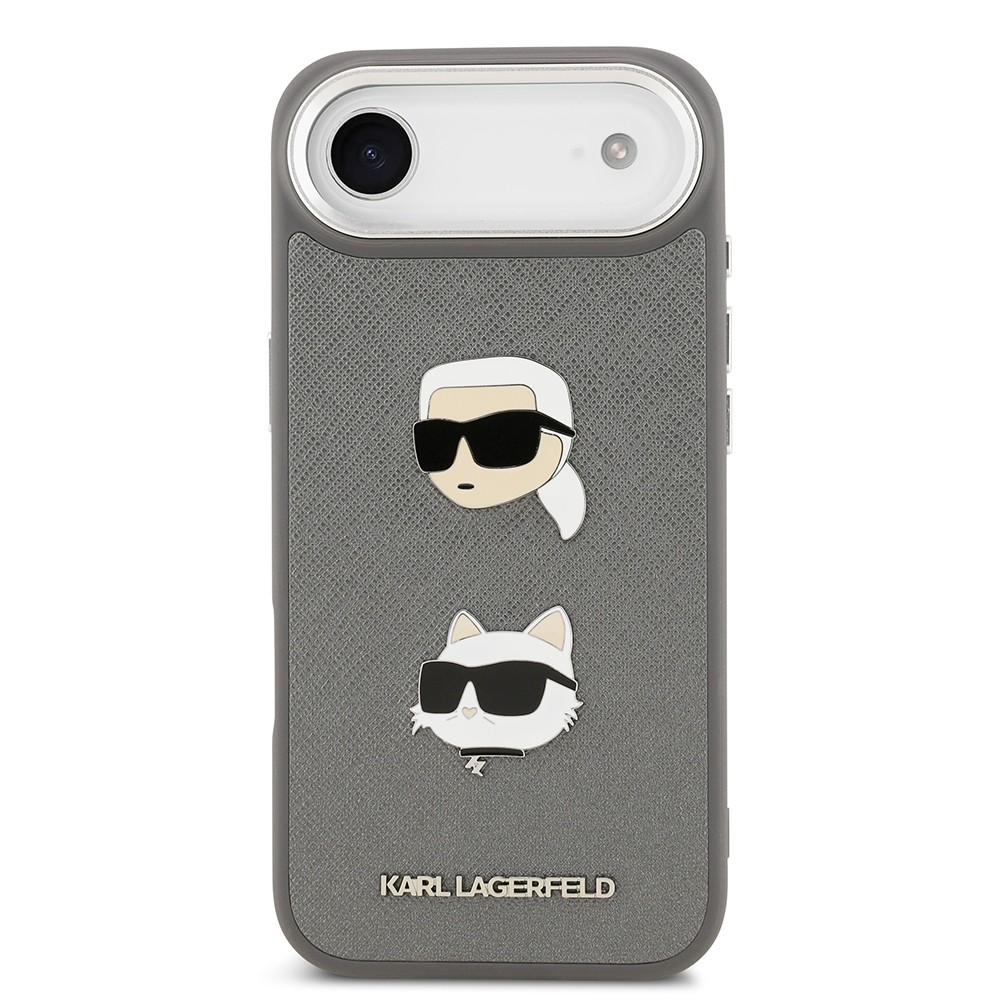 Apple iPhone 17 Air Kılıf Karl Lagerfeld Orjinal Lisanslı Metal Logolu K&C Heads Pin Kapak