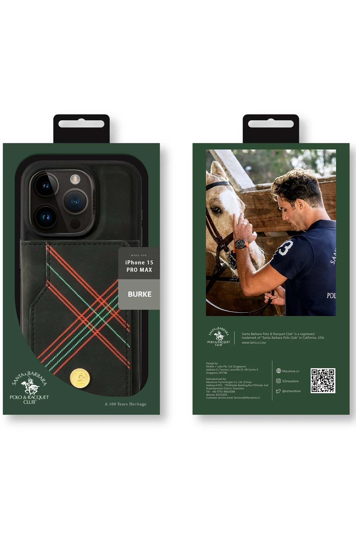 Santa Barbara Polo Racquet Club iPhone 15 Pro Burke Manyetik Cüzdanlı Kapak