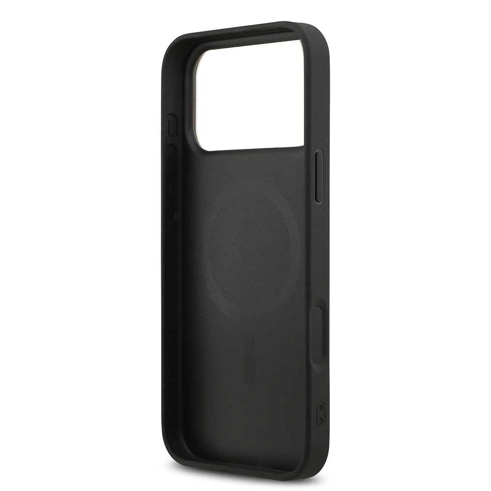 Apple iPhone 17 Pro Max Kılıf DKNY Orjinal Lisanslı M-safe Şarj Özellikli 3D Yazılı Metal Logolu Kapak