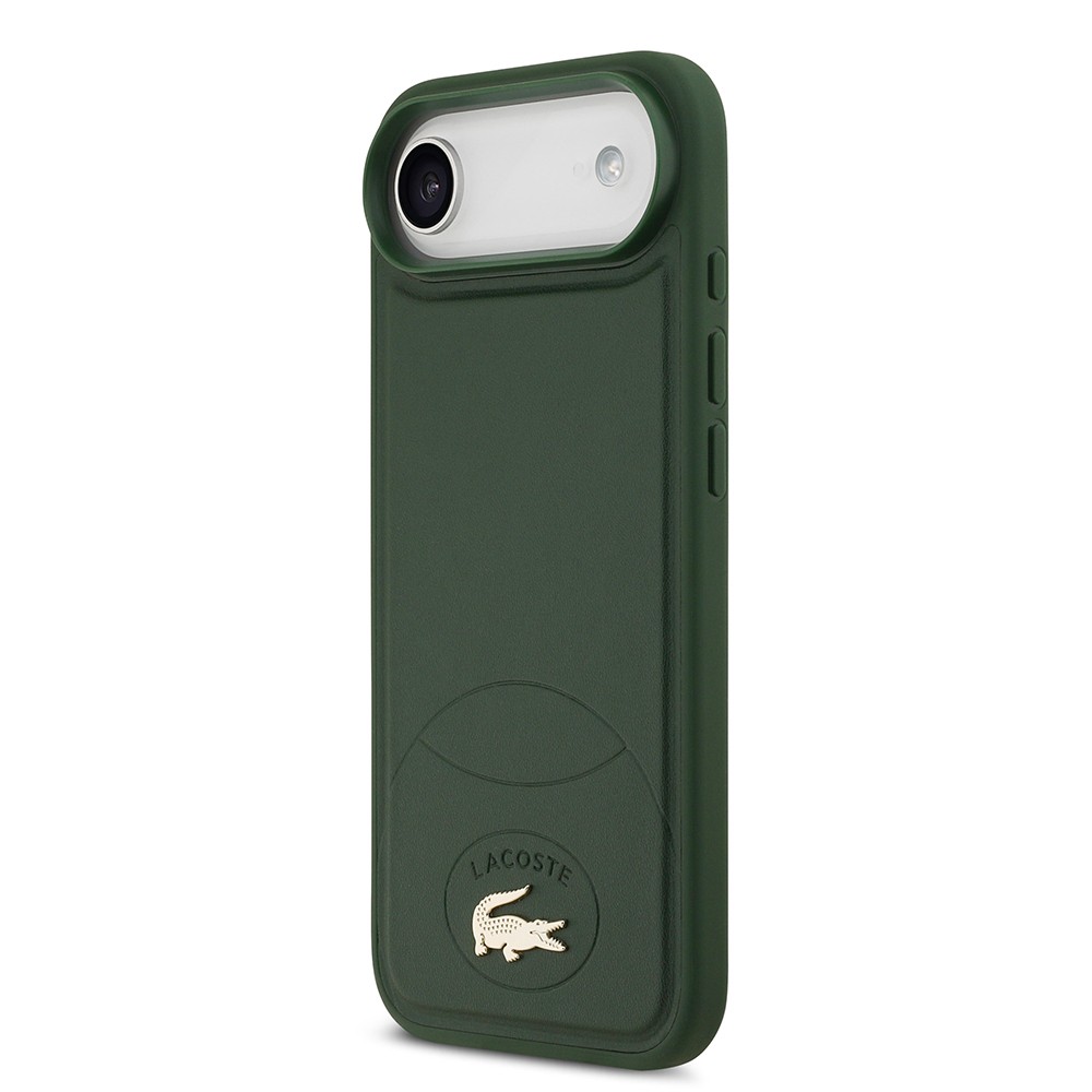 Apple iPhone 17 Air Kılıf Lacoste Orjinal Lisanslı M-safe Şarj Özellikli PU Deri Tasarımlı Metal Logolu Kapak
