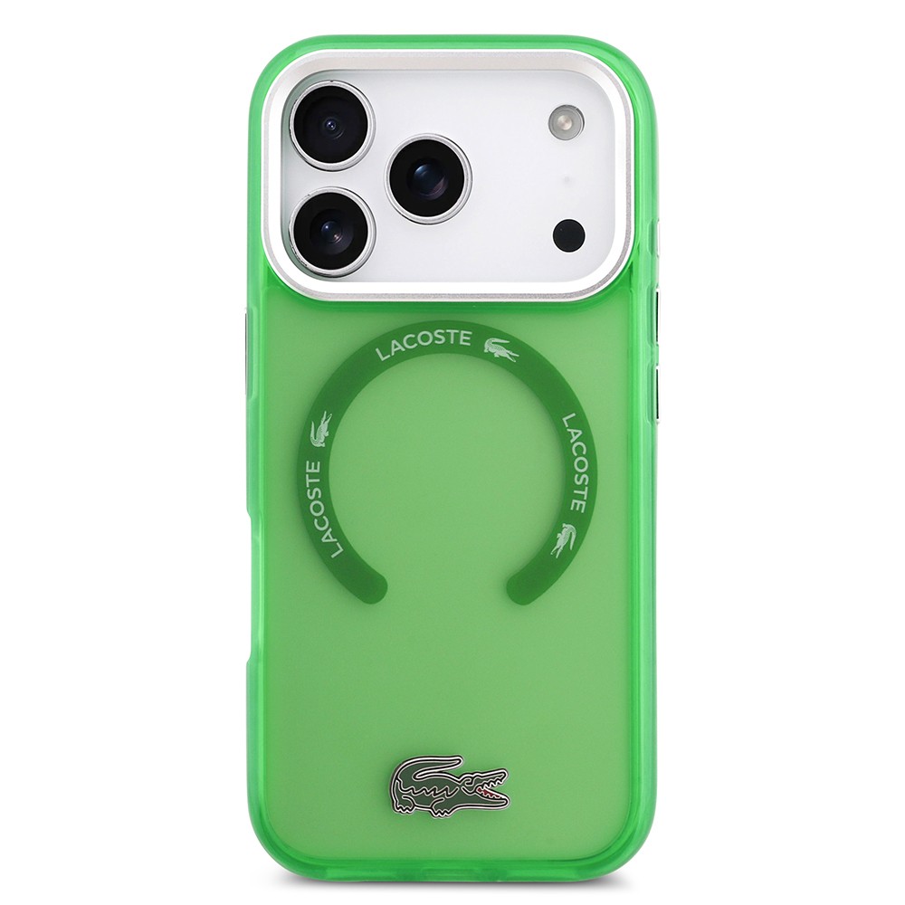 Apple iPhone 17 Pro Kılıf Lacoste Orjinal Lisanslı M-safe Şarj Özellikli İkonik Timsah Logolu Buzlu Kapak