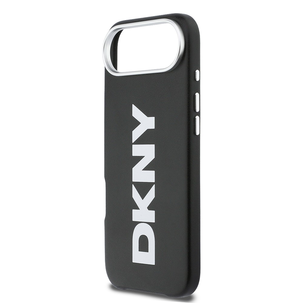 Apple iPhone 17 Air Kılıf DKNY Orjinal Lisanslı M-safe Şarj Özellikli PU Büyük Dikey Logolu Kapak