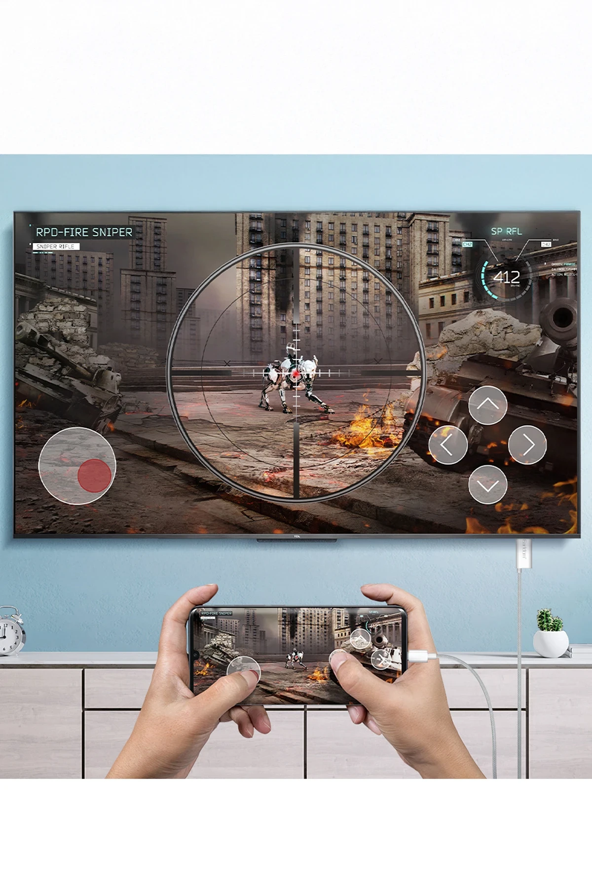 Earldom W40 2in1 4K 2M Ekstra 100W PD Type-C Çıkışlı Tak Çalıştır Type-C to HDMI Dönüştürücü