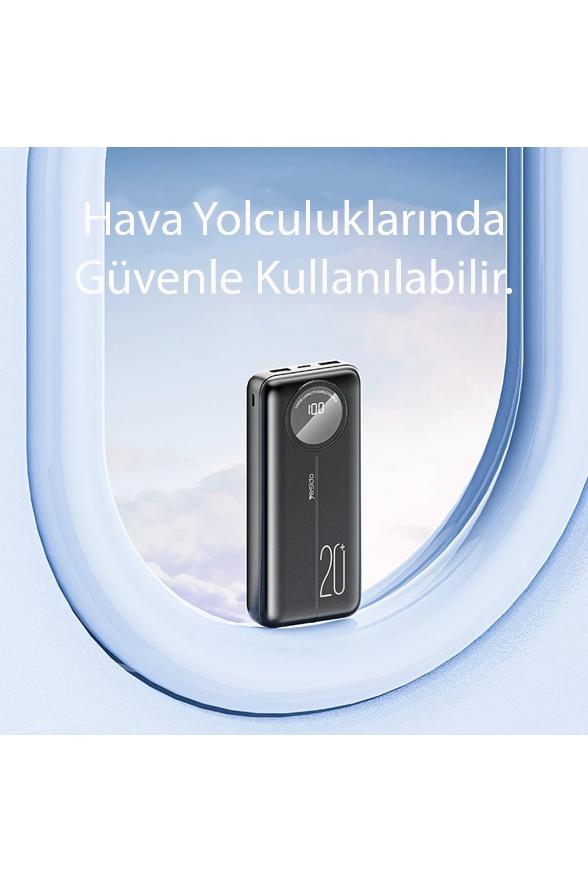 Yesido YP41 20.000 mAh Dijital Göstergeli USB3.0 PD Hızlı Şarj Powerbank