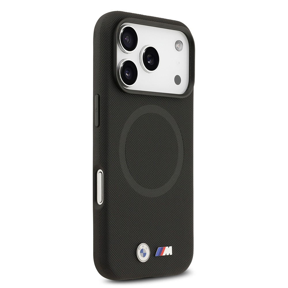 Apple iPhone 17 Pro Max Kılıf BMW Orjinal Lisanslı M-safe Şarj Özellikli Metal Logolu Delikli M Dizayn Deri Kapak