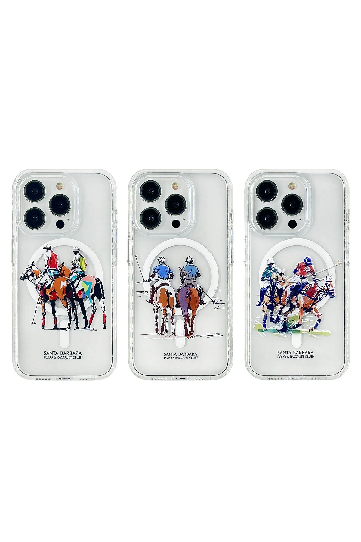 Santa Barbara Polo Racquet Club iPhone 15 Pro Willie Şeffaf Magsafe Kapak - Geometry