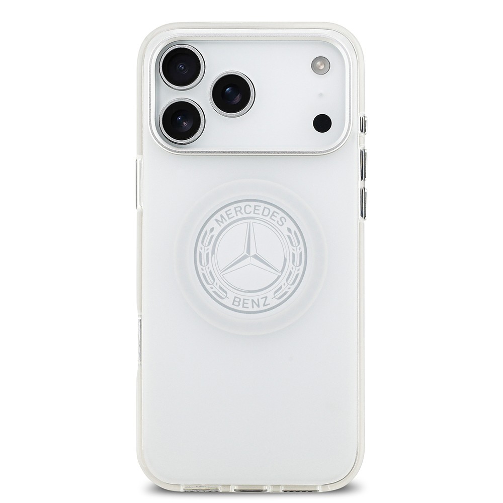 Apple iPhone 17 Pro Max Kılıf Mercedes Benz Orjinal Lisanslı M-safe Şarj Özellikli Buzlu PC Nostaljik Yıldız Dizayn Kapak