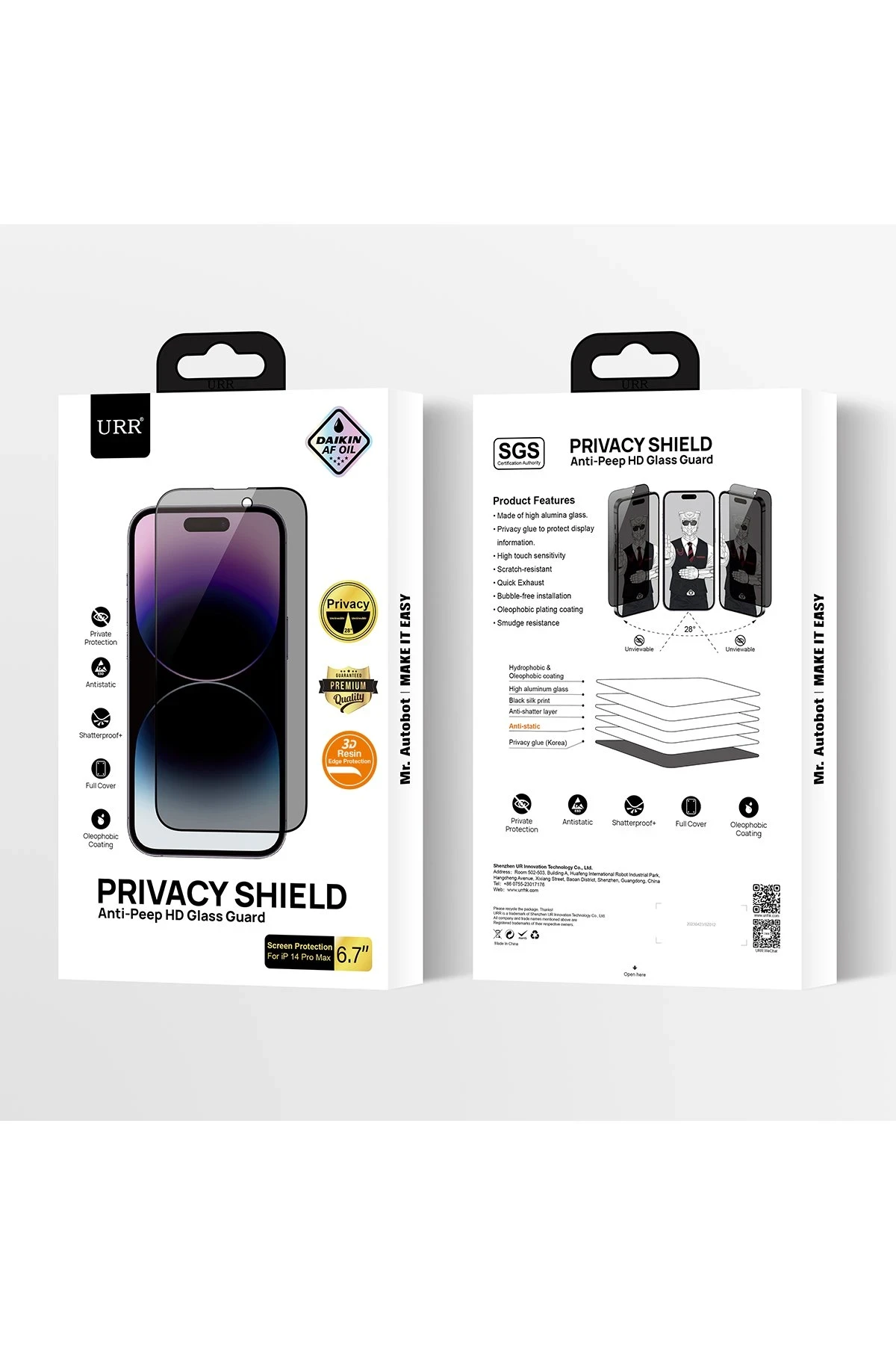 URR iPhone 15 Pro Max 3D Privacy Resin Edge Cam Ekran Koruyucu