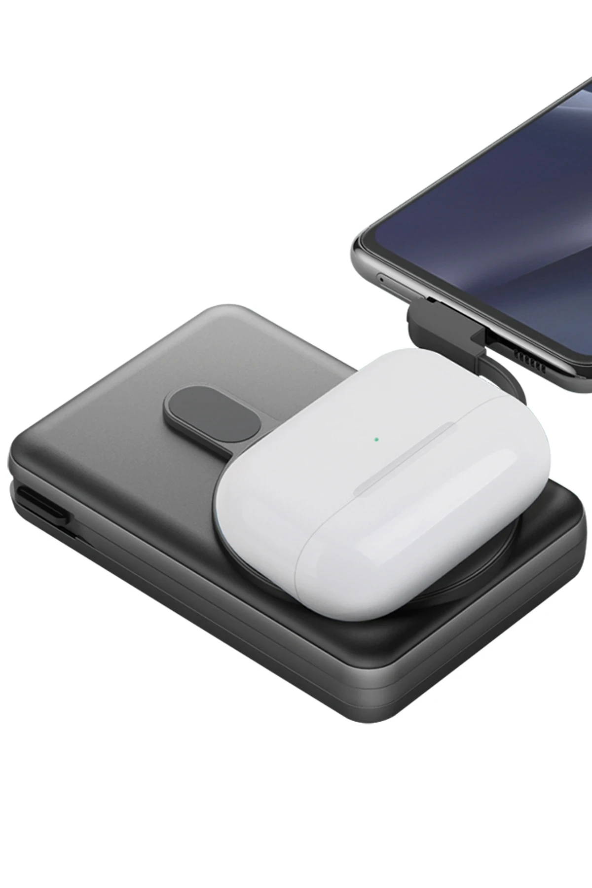 Energea MagPac Pro Plus 10.000 mAh 1 Adet 20W Type-C 1 Adet 20W Type-C Kablo ve 15W Kablosuz Şarj Çıkışlı PD Hızlı Şarj Magsafe Powerbank