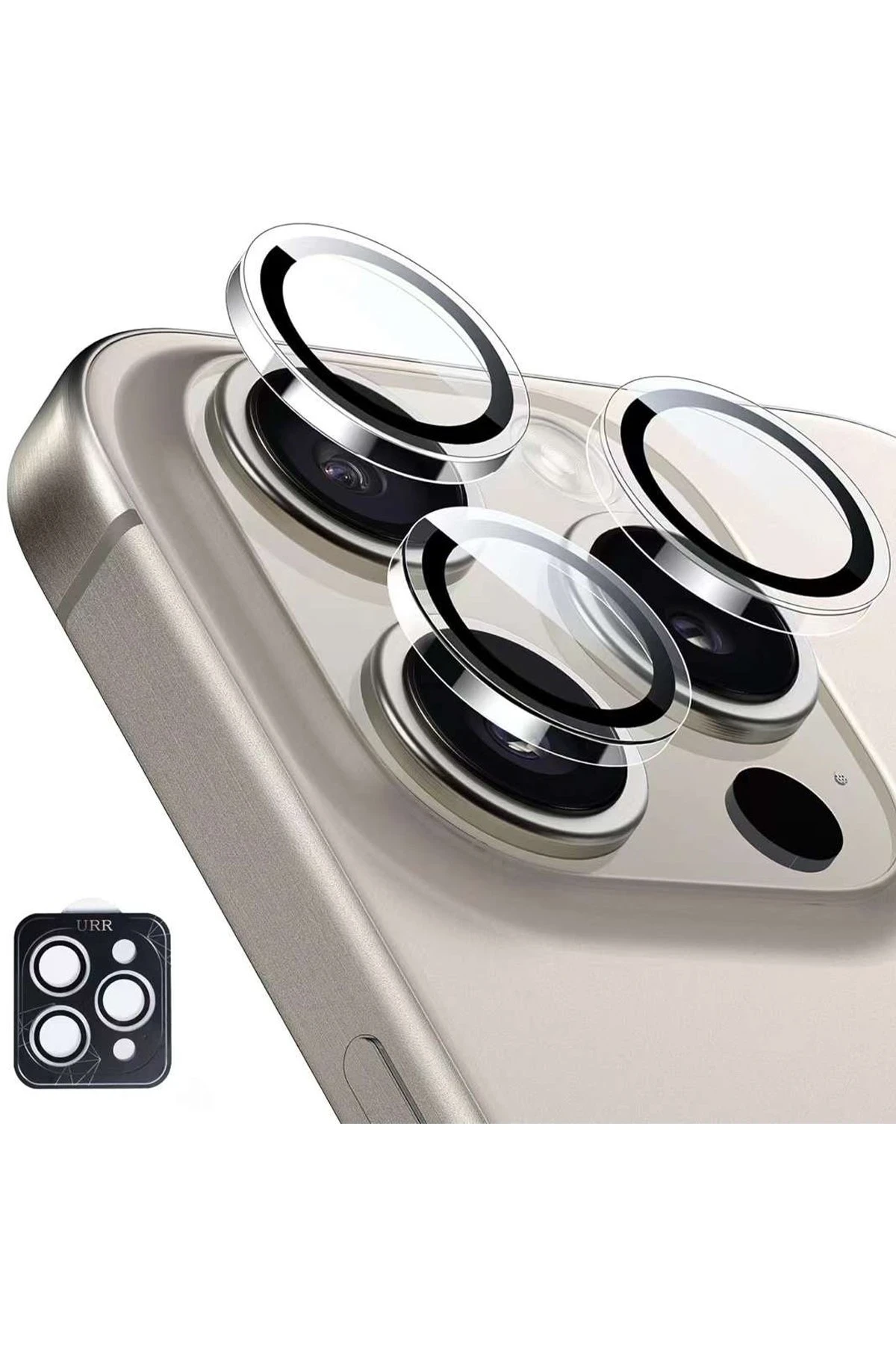 URR iPhone 15 Pro Max Crystal Clear Magsafe 3in1 Ekran Koruyucu ve Kamera Lens Set