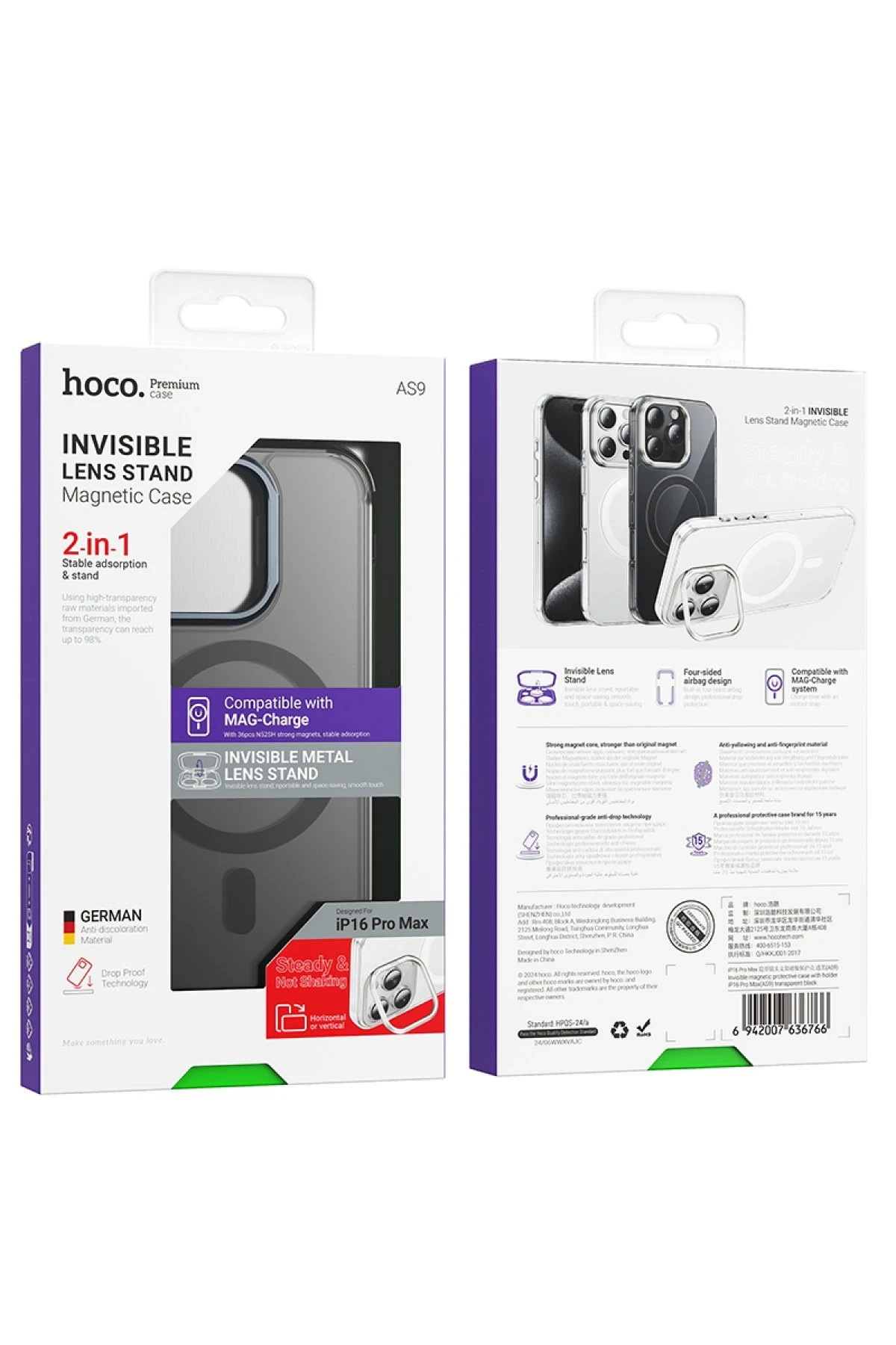 Hoco. iPhone 16 Pro Invisible Magsafe Kapak