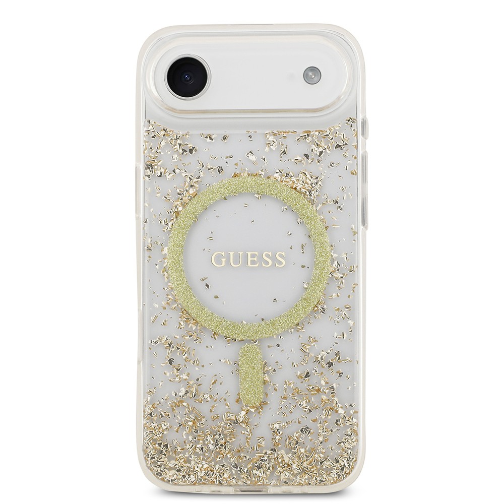 Apple iPhone 17 Air Kılıf Guess Orjinal Lisanslı M-safe Şarj Özellikli Transparan Resin Bottom Kapak