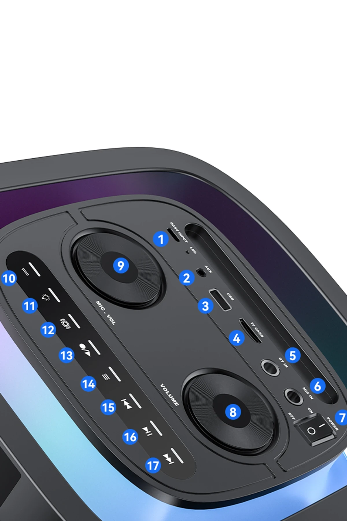 Yesido YSW29 2 Adet 20W Dahili Hoparlörlü 4400 mAh Bataryalı BT 5.0 RGB Kablosuz Hoparlör