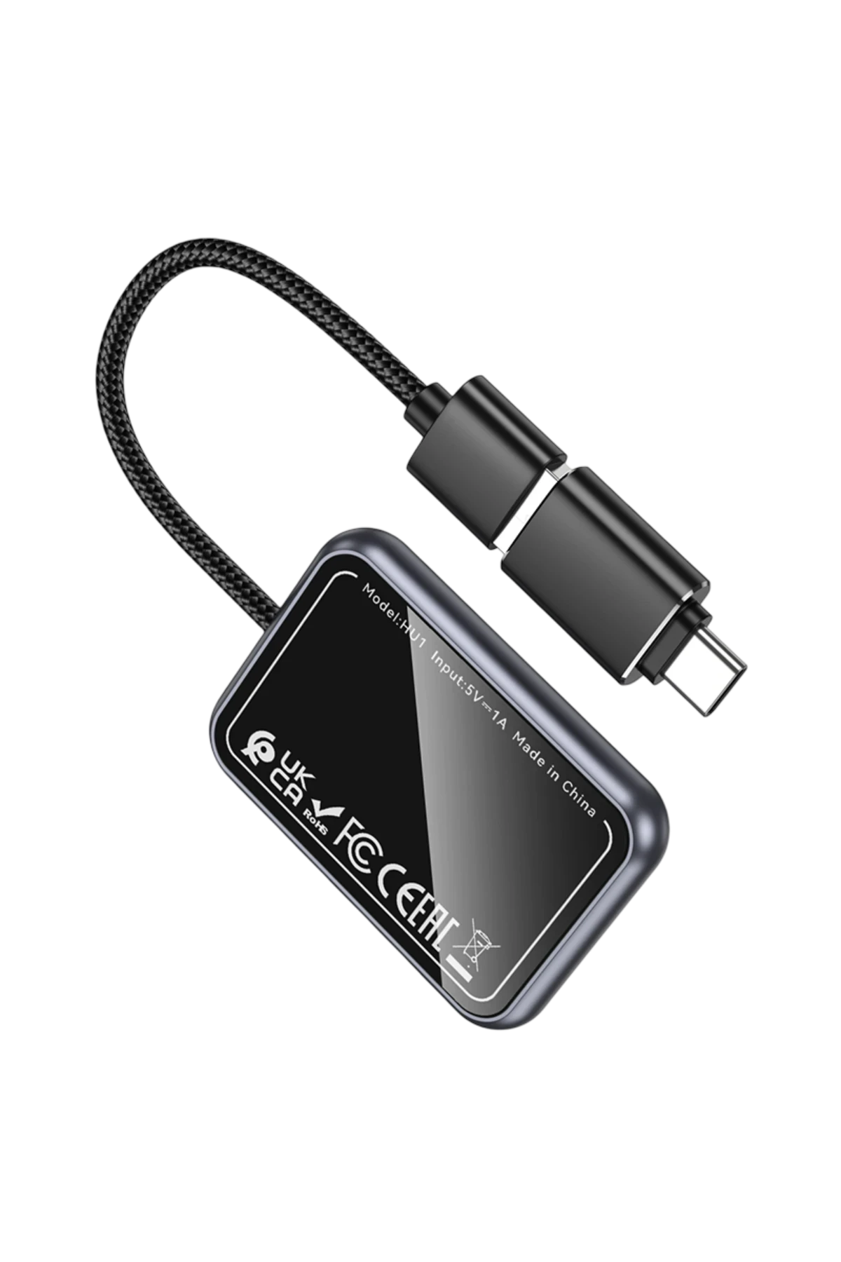 Hoco. HU1 Way 2in1 Type-C to USB Dönüştürücülü Kablosuz CarPlay Adaptör
