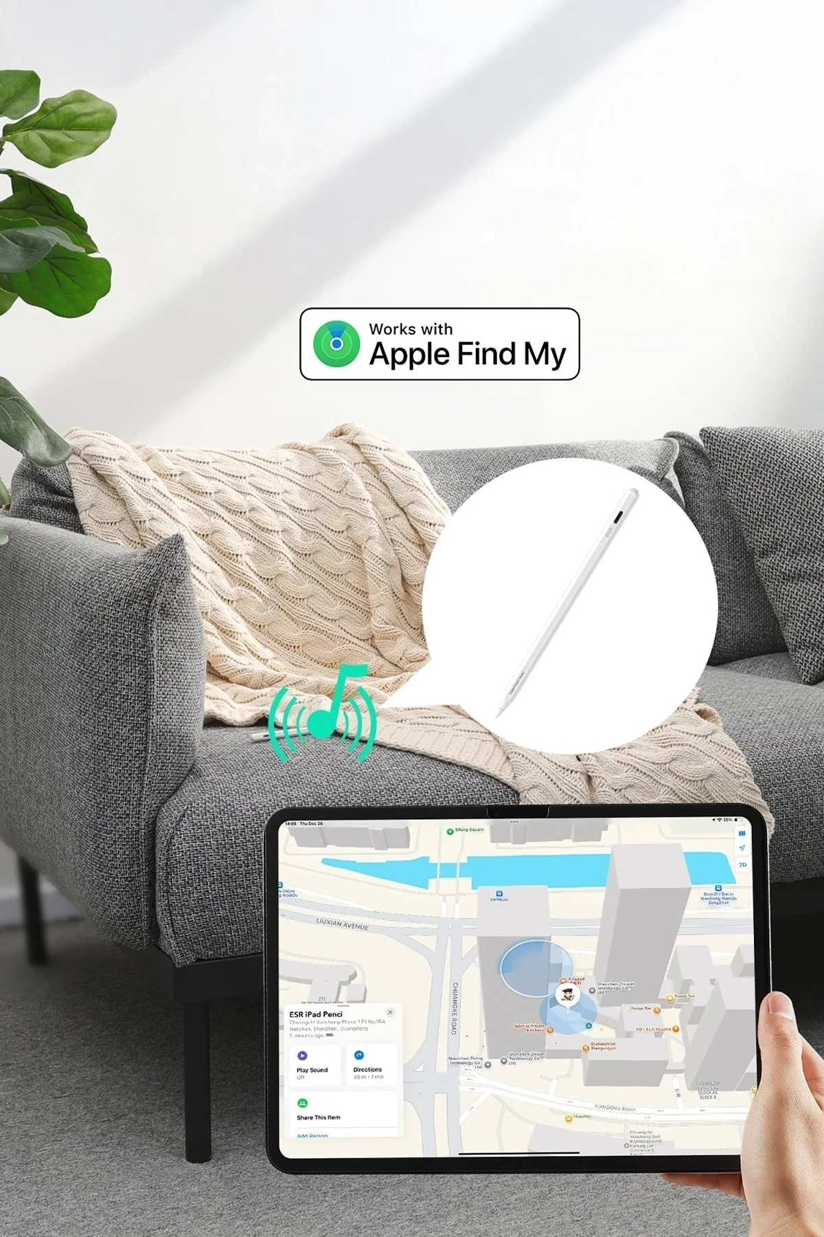 ESR Geo iPad için Apple Find My Özellikli Dijital Dokunmatik Kalem