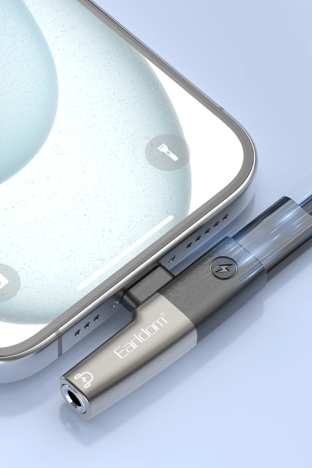 Earldom OT107L Lightning to 3.5mm ve Lightning Çıkış Dönüştürücü