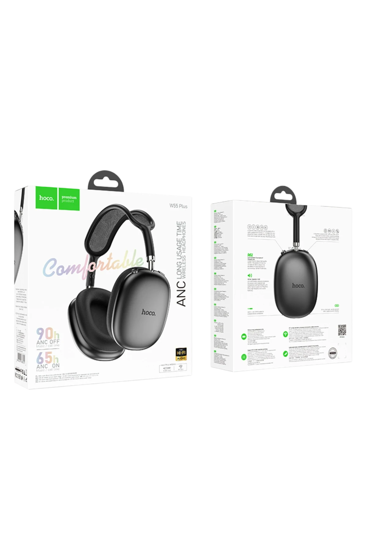 Hoco. W55 Plus Happiness Aktif Gürültü Önleyici Özellikli Bluetooth 5.4 Destekli Kablosuz Kulaklık