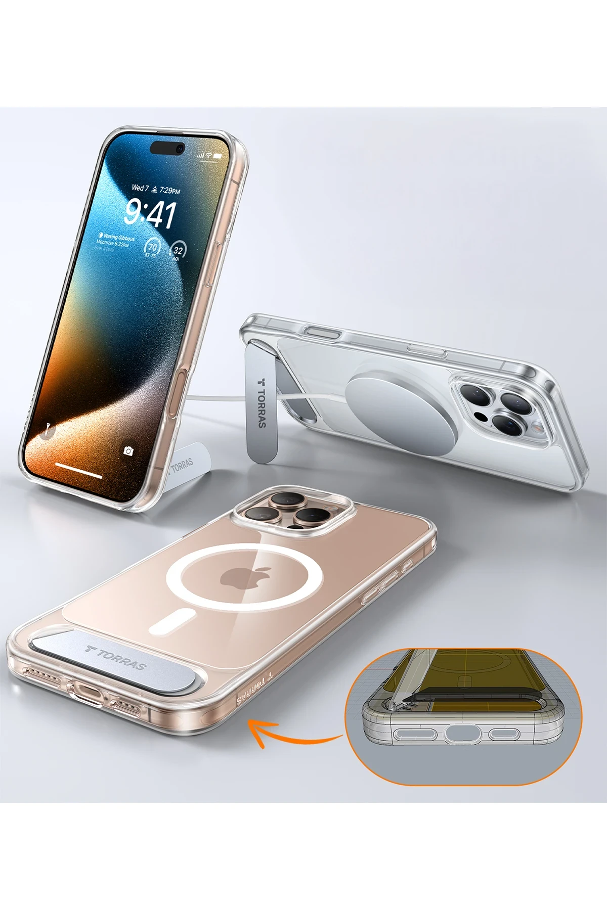 Torras Apple iPhone 16 Pro Max P Stand Serisi Magsafe Kılıf