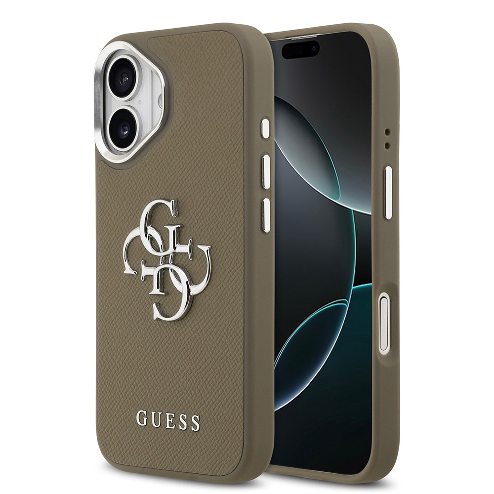 Apple iPhone 17 Kılıf Guess Orjinal Lisanslı Grained 4G Metal Büyük Logolu Kapak