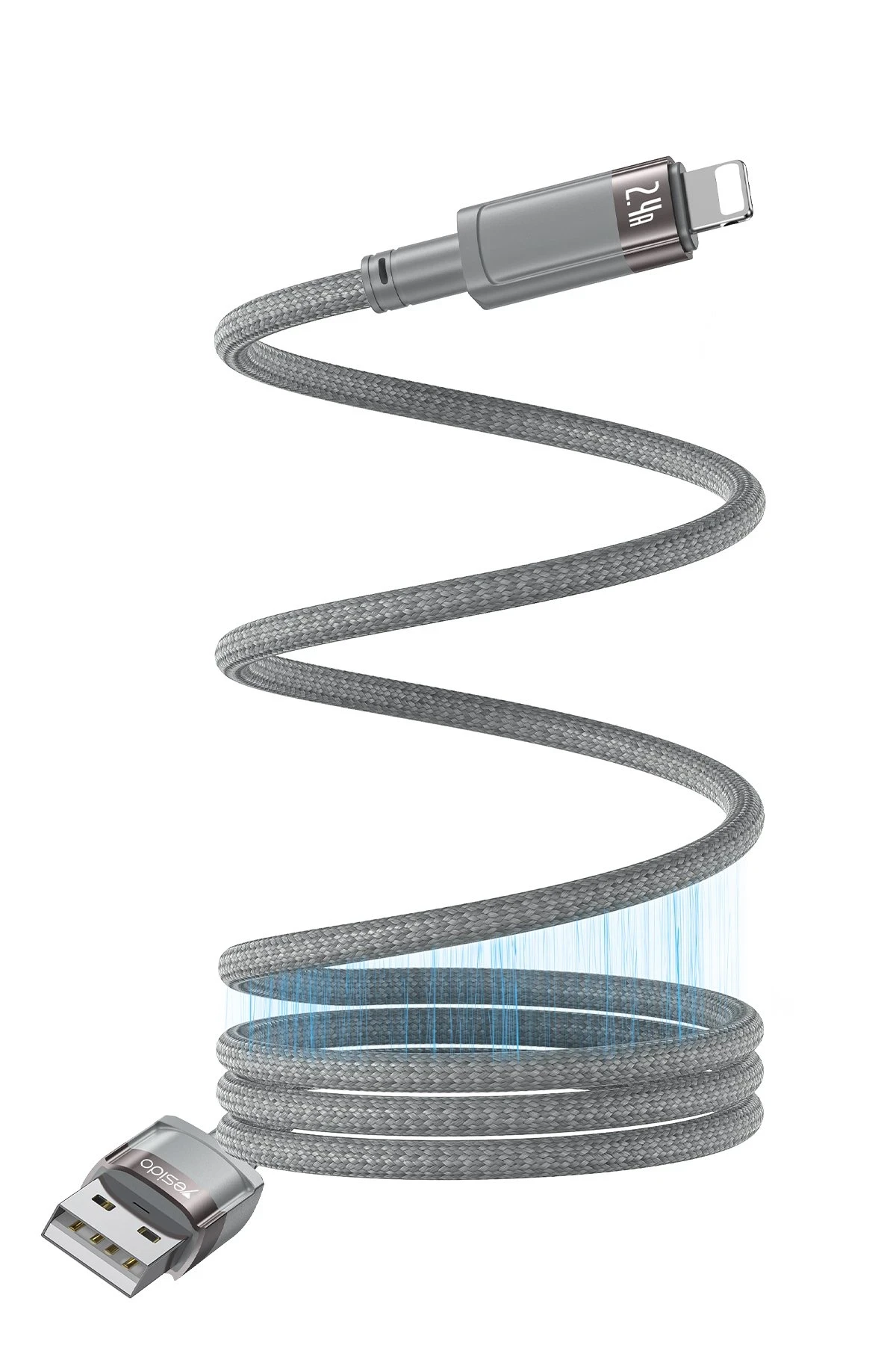 Yesido CA174 1M 27W USB to Lightning Manyetik Katlanma Özellikli PD Hızlı Şarj Kablosu