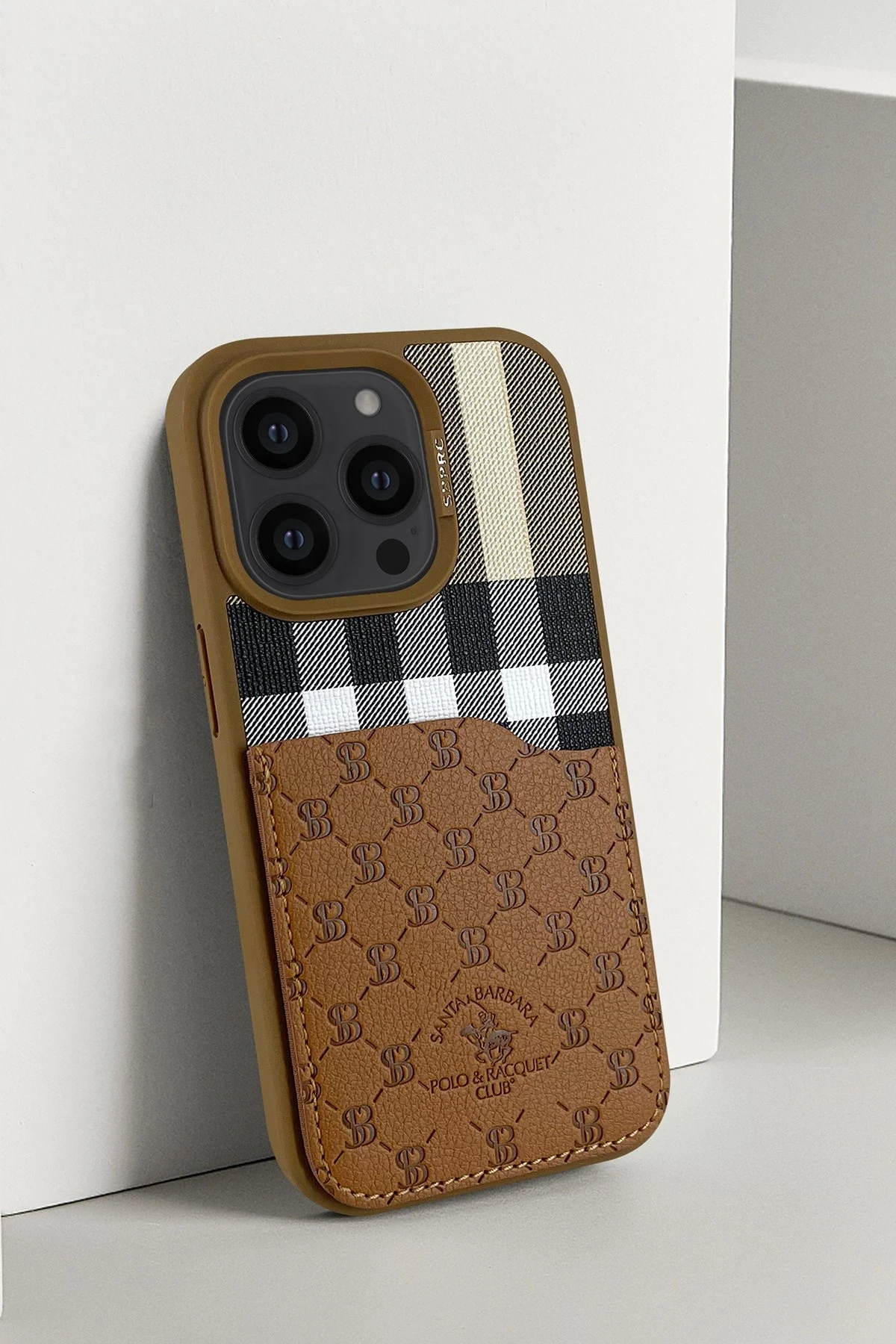 Santa Barbara Polo Racquet Club iPhone 13 Pro Plaid Kartvizitli Kapak