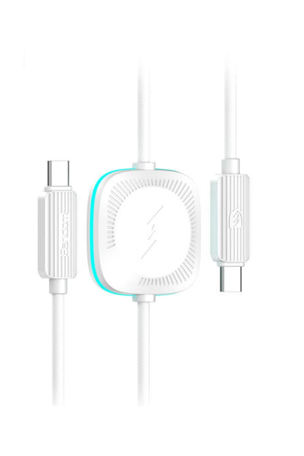 Earldom WC42 1.2M 60W Type-C to Type-C ve 2.5W Kablosuz Saat Şarj Çıkışlı 2in1 PD Hızlı Şarj Kablosu