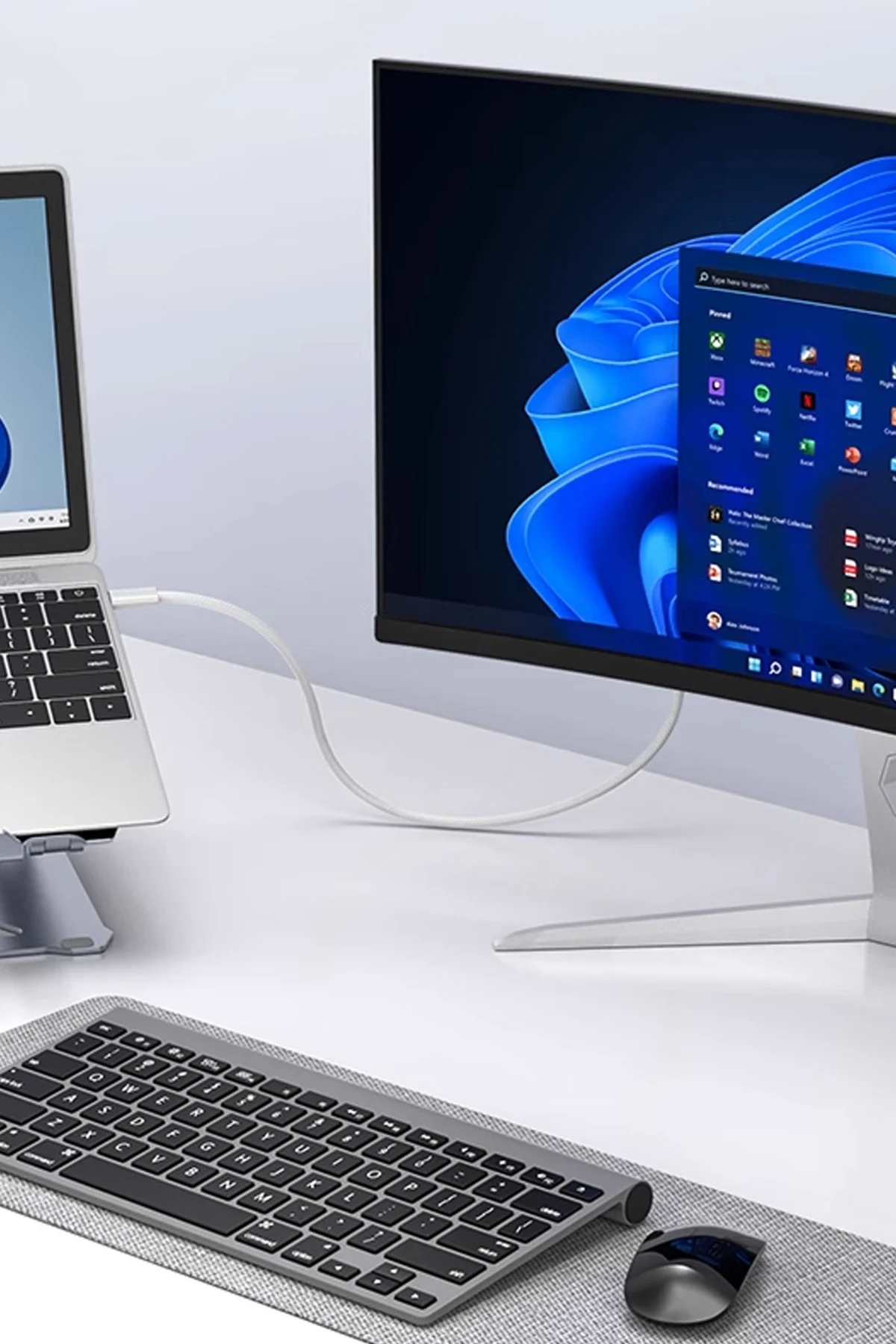 Earldom W40 2in1 4K 2M Ekstra 100W PD Type-C Çıkışlı Tak Çalıştır Type-C to HDMI Dönüştürücü
