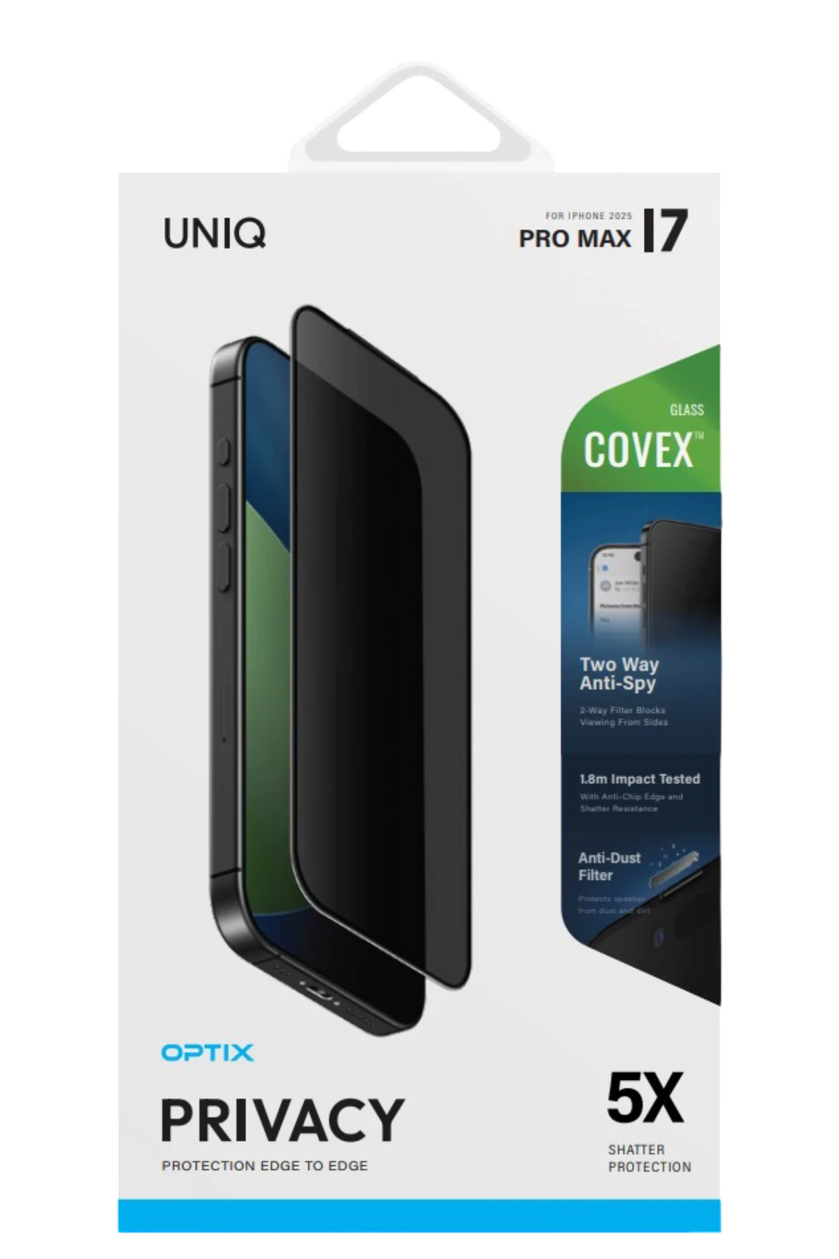 Uniq Apple iPhone 17 Pro Optix Covex Hayalet Cam Ekran Koruyucu