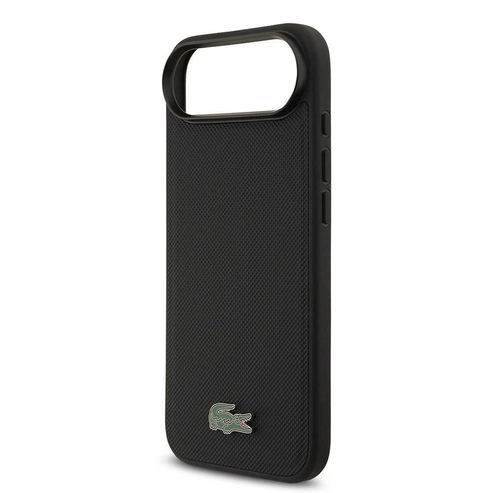 Apple iPhone 17 Air Kılıf Lacoste Orjinal Lisanslı M-safe Şarj Özellikli PU Pike Desenli Metal Logolu Kartlıklı Kapak