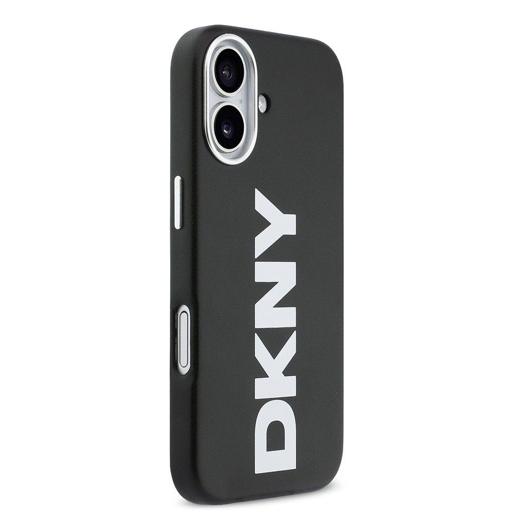 Apple iPhone 17 Kılıf DKNY Orjinal Lisanslı M-safe Şarj Özellikli PU Büyük Dikey Logolu Kapak