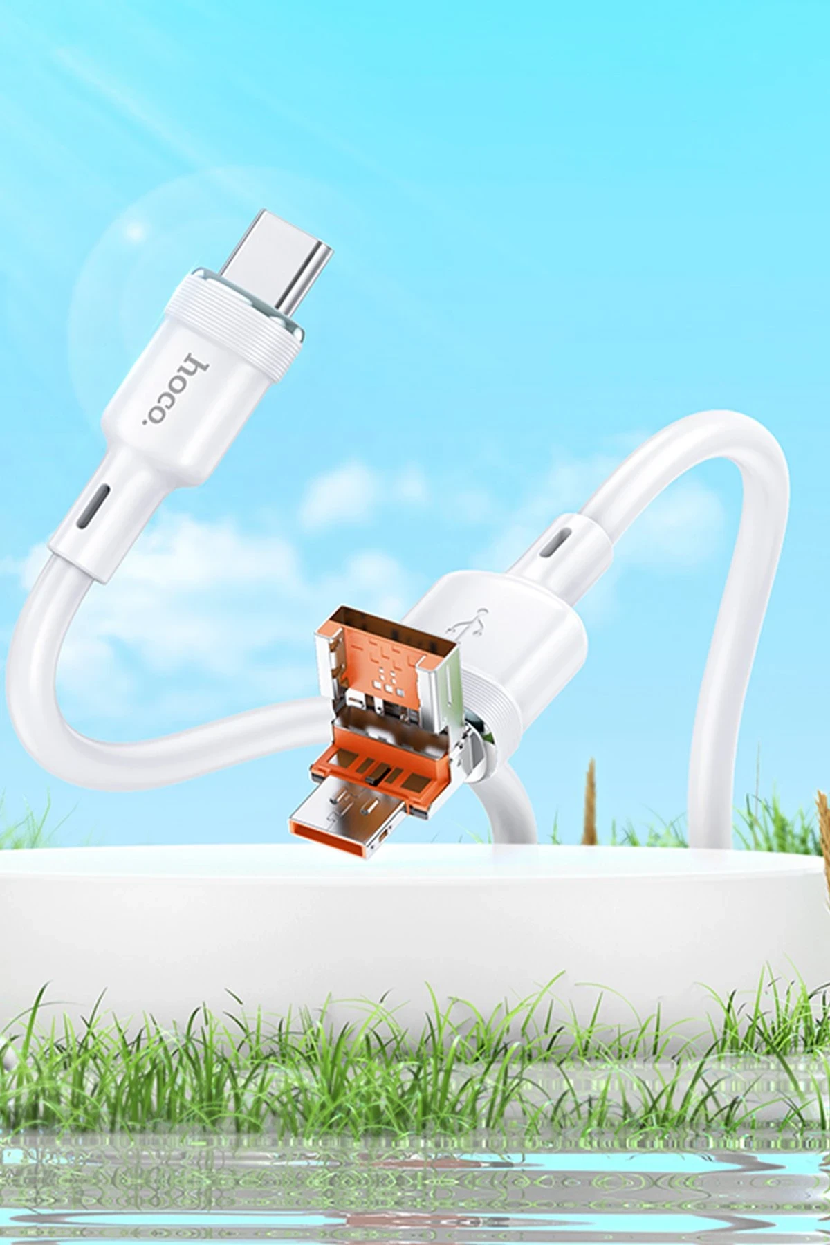 Hoco. U131 1.2M 2in1 USB ve Type-C to Type-C Şarj Data Kablosu
