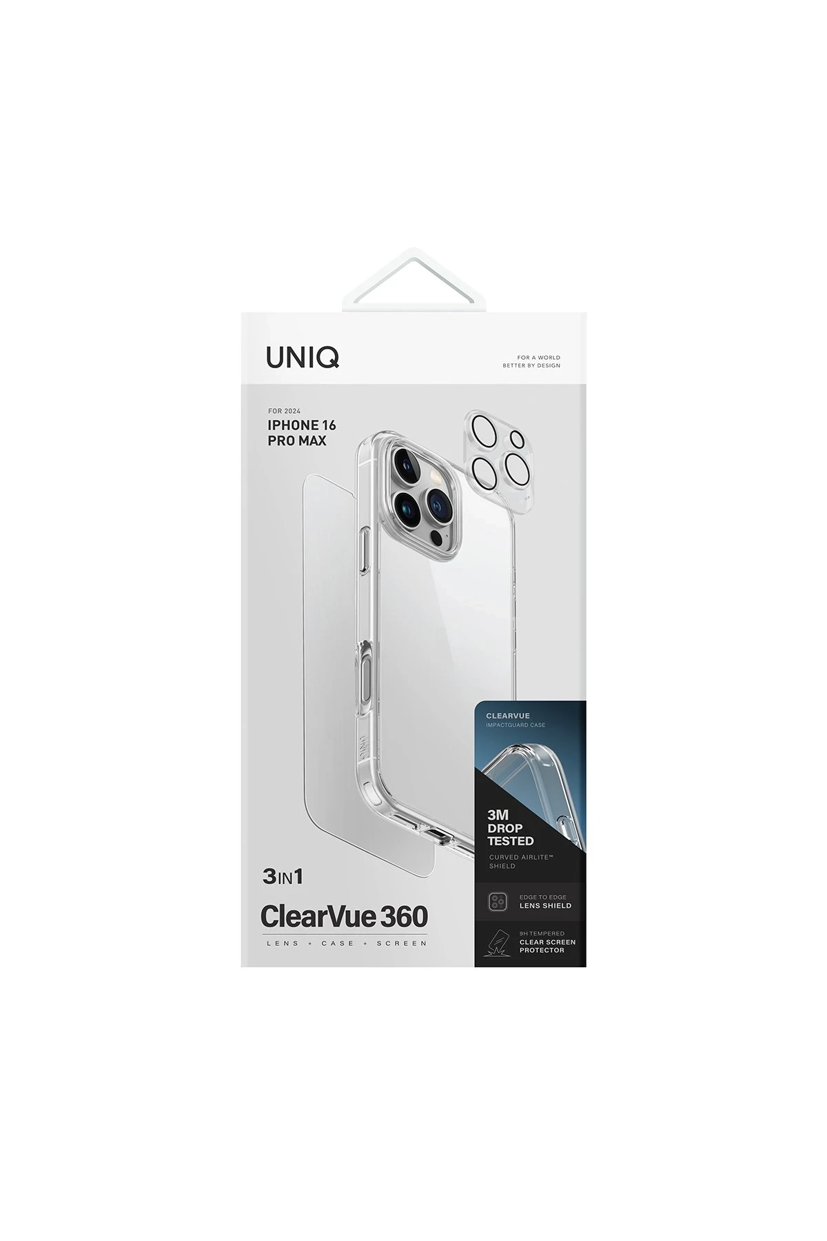 Uniq iPhone 16 Pro Clearvue 3in1 Set Kapak