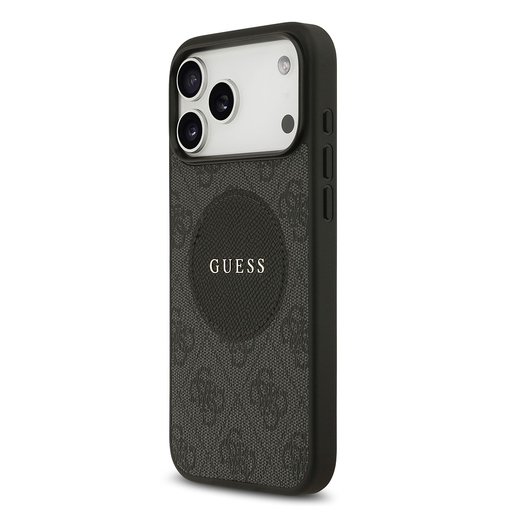 Apple iPhone 17 Pro Max Kılıf Guess Orjinal Lisanslı M-safe Şarj Özellikli Yazı Logolu Circle Classic Kapak